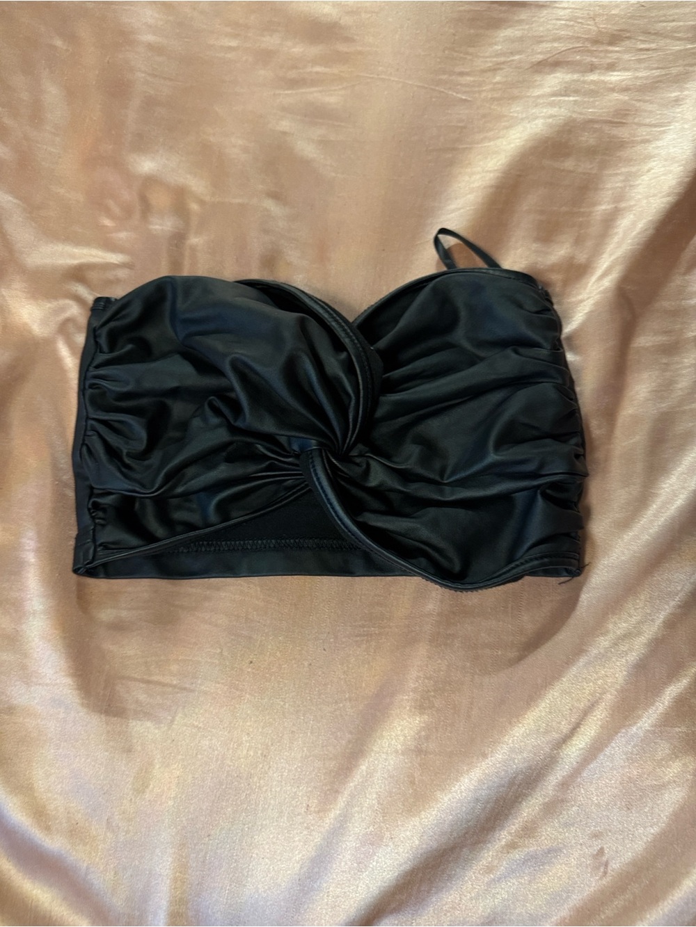 Black Twist-Front Crop Top